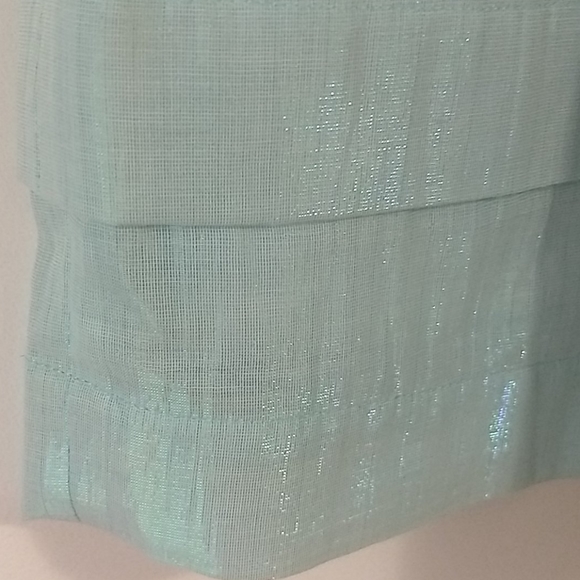 Spanner Aqua Metallic Cotton Pleated Skirt - Picture 3 of 11